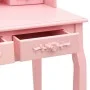 Juego de tocador y taburete madera paulownia rosa 75x69x140 cm by vidaXL, Bedroom Dressers - Ref: Foro24-289315, Price: 170,7...