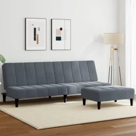 2-Sitzer-Schlafsofa mit dunkelgrauem Samthocker von vidaXL, Sofas - Ref: Foro24-3258093, Preis: 305,02 €, Rabatt: %