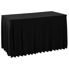 Manteles elásticos de mesa con falda 2 uds negro 120x60,5x74 cm