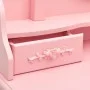 Juego de tocador y taburete madera paulownia rosa 75x69x140 cm by vidaXL, Bedroom Dressers - Ref: Foro24-289315, Price: 170,7...