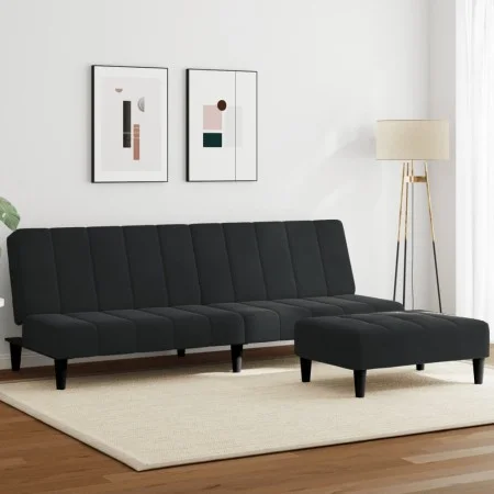 2-Sitzer-Schlafsofa mit schwarzem Samthocker von vidaXL, Sofas - Ref: Foro24-3258095, Preis: 308,14 €, Rabatt: %
