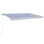 Manuell einziehbare Markise mit blauer und weißer LED 500x350 cm von vidaXL, Markisen - Ref: Foro24-3069021, Preis: 480,84 €,...