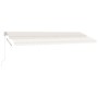Manual retractable awning with cream LED light 500x350 cm by vidaXL, Awnings - Ref: Foro24-3069662, Price: 602,34 €, Discount: %