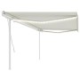 Manual retractable awning with cream LED light 5x3.5 m by vidaXL, Awnings - Ref: Foro24-3070062, Price: 571,04 €, Discount: %