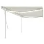 Manual retractable awning with cream LED light 5x3.5 m by vidaXL, Awnings - Ref: Foro24-3070062, Price: 571,62 €, Discount: %