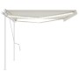Manual retractable awning with cream LED light 5x3.5 m by vidaXL, Awnings - Ref: Foro24-3070062, Price: 571,04 €, Discount: %
