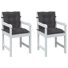 Cojines silla respaldo bajo 2 ud tela gris antracita melange