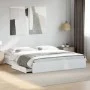 White engineered wood bed frame with drawers 180x200 cm by vidaXL, Beds and slatted bases - Ref: Foro24-3280636, Price: 178,4...