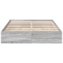 Sonoma-graues Holzwerkstoffbett mit Schubladen 150 x 200 cm von vidaXL, Betten und Lattenroste - Ref: Foro24-3280655, Preis: ...