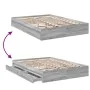 Sonoma-graues Holzwerkstoffbett mit Schubladen 150 x 200 cm von vidaXL, Betten und Lattenroste - Ref: Foro24-3280655, Preis: ...