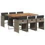 Garten-Essgruppe 7-teilig und graue synthetische Rattankissen von vidaXL, Gartensets - Ref: Foro24-3277861, Preis: 460,28 €, ...