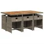 Garden dining set 7 pieces and gray synthetic rattan cushions by vidaXL, Garden sets - Ref: Foro24-3277861, Price: 537,02 €, ...