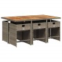 Garten-Essgruppe 7-teilig und graue synthetische Rattankissen von vidaXL, Gartensets - Ref: Foro24-3277861, Preis: 440,91 €, ...
