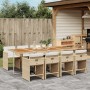 9-piece garden dining set with beige synthetic rattan cushions by vidaXL, Garden sets - Ref: Foro24-3277875, Price: 590,24 €,...