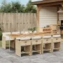 9-teiliges Garten-Essset mit beigen Kissen aus synthetischem Rattan von vidaXL, Gartensets - Ref: Foro24-3277875, Preis: 720,...