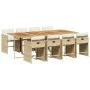 9-teiliges Garten-Essset mit beigen Kissen aus synthetischem Rattan von vidaXL, Gartensets - Ref: Foro24-3277875, Preis: 720,...