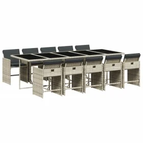 Garden dining set 11 pieces and gray synthetic rattan cushions by vidaXL, Garden sets - Ref: Foro24-3277882, Price: 870,67 €,...