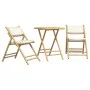 3-Piece Bamboo Folding Bistro Set with Cream White Cushions by vidaXL, Garden sets - Ref: Foro24-3208933, Price: 184,80 €, Di...
