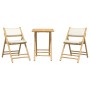 3-Piece Bamboo Folding Bistro Set with Cream White Cushions by vidaXL, Garden sets - Ref: Foro24-3208933, Price: 182,76 €, Di...