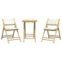 3-teiliges Klapp-Bistro-Set aus Bambus mit cremeweißen Kissen von vidaXL, Gartensets - Ref: Foro24-3208933, Preis: 184,80 €, ...