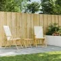 3-Piece Bamboo Folding Bistro Set with Cream White Cushions by vidaXL, Garden sets - Ref: Foro24-3208931, Price: 248,75 €, Di...