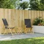 3-Piece Bamboo Folding Bistro Set with Dark Gray Cushions by vidaXL, Garden sets - Ref: Foro24-3208938, Price: 255,29 €, Disc...
