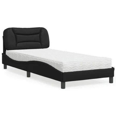 Bed with black synthetic leather mattress 80x200 cm by vidaXL, Beds and slatted bases - Ref: Foro24-3208682, Price: 264,87 €,...