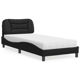 Bett mit schwarzer Kunstledermatratze 90x190 cm von vidaXL, Betten und Lattenroste - Ref: Foro24-3208689, Preis: 288,19 €, Ra...