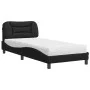 Cama con colchón cuero sintético negro 90x190 cm de vidaXL, Camas y somieres - Ref: Foro24-3208689, Precio: 283,03 €, Descuen...