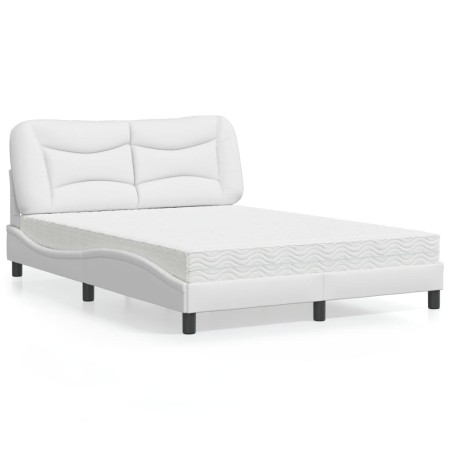 Bett mit weißer Kunstledermatratze 120x200 cm von vidaXL, Betten und Lattenroste - Ref: Foro24-3208711, Preis: 397,46 €, Raba...