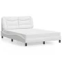 Bed with white synthetic leather mattress 120x200 cm by vidaXL, Beds and slatted bases - Ref: Foro24-3208711, Price: 391,53 €...