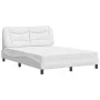 Bed with white synthetic leather mattress 120x200 cm by vidaXL, Beds and slatted bases - Ref: Foro24-3208711, Price: 391,53 €...