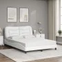 Bed with white synthetic leather mattress 120x200 cm by vidaXL, Beds and slatted bases - Ref: Foro24-3208711, Price: 391,53 €...