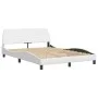 Bed with white synthetic leather mattress 120x200 cm by vidaXL, Beds and slatted bases - Ref: Foro24-3208711, Price: 391,53 €...