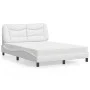 Bett mit weißer Kunstledermatratze 140x190 cm von vidaXL, Betten und Lattenroste - Ref: Foro24-3208718, Preis: 418,01 €, Raba...