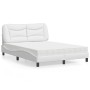 Bett mit weißer Kunstledermatratze 140x190 cm von vidaXL, Betten und Lattenroste - Ref: Foro24-3208718, Preis: 425,47 €, Raba...