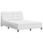 Bett mit weißer Kunstledermatratze 140x190 cm von vidaXL, Betten und Lattenroste - Ref: Foro24-3208718, Preis: 425,47 €, Raba...