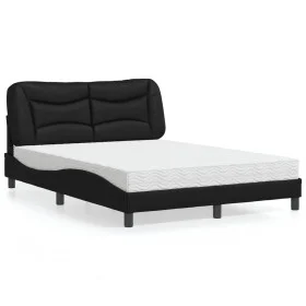 Bed with black synthetic leather mattress 140x200 cm by vidaXL, Beds and slatted bases - Ref: Foro24-3208724, Price: 427,57 €...