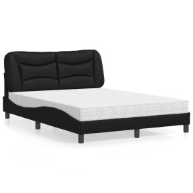 Cama con colchón cuero sintético negro 140x200 cm de vidaXL, Camas y somieres - Ref: Foro24-3208724, Precio: 434,14 €, Descue...
