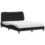 Bed with black synthetic leather mattress 140x200 cm by vidaXL, Beds and slatted bases - Ref: Foro24-3208724, Price: 426,34 €...