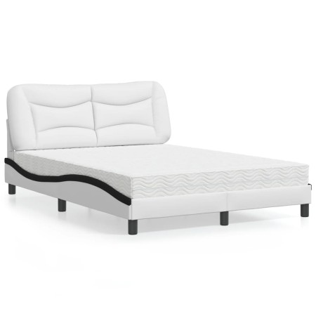 Bett mit schwarz-weißer Kunstledermatratze 140x200 cm von vidaXL, Betten und Lattenroste - Ref: Foro24-3208730, Preis: 429,32...
