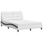 Bed with black and white synthetic leather mattress 140x200 cm by vidaXL, Beds and slatted bases - Ref: Foro24-3208730, Price...