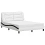 Bed with black and white synthetic leather mattress 140x200 cm by vidaXL, Beds and slatted bases - Ref: Foro24-3208730, Price...