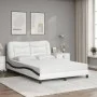 Bed with black and white synthetic leather mattress 140x200 cm by vidaXL, Beds and slatted bases - Ref: Foro24-3208730, Price...