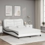 Bett mit schwarz-weißer Kunstledermatratze 140x200 cm von vidaXL, Betten und Lattenroste - Ref: Foro24-3208730, Preis: 429,32...