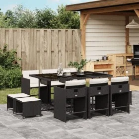 11-piece garden dining set with black synthetic rattan cushions by vidaXL, Garden sets - Ref: Foro24-3277913, Price: 580,58 €...
