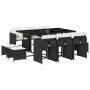 11-piece garden dining set with black synthetic rattan cushions by vidaXL, Garden sets - Ref: Foro24-3277913, Price: 580,58 €...