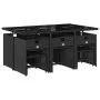 Set de comedor jardín 11 pzas con cojines ratán sintético negro de vidaXL, Conjuntos de jardín - Ref: Foro24-3277913, Precio:...