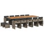 Garten-Essgruppe mit Kissen, 15-teilig, graues synthetisches Rattan von vidaXL, Gartensets - Ref: Foro24-3277945, Preis: 848,...