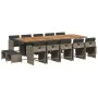 Garten-Essgruppe mit Kissen, 15-teilig, graues synthetisches Rattan von vidaXL, Gartensets - Ref: Foro24-3277945, Preis: 898,...